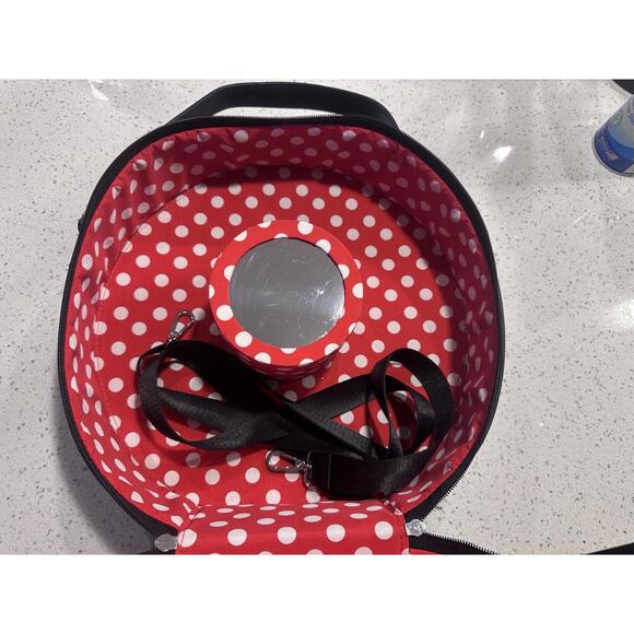 Minnie Mouse Themed Polka Dot Crossbody Bag with Mirror and Strap - Picture 2 of 7